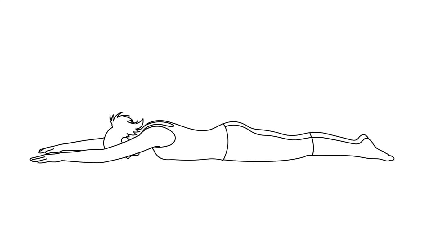 Line-art illustration of Reverse Corpse (Advasana)