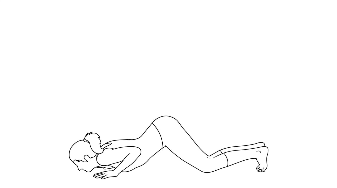 Line-art illustration of Eight-Point Pose (Ashtangasana)