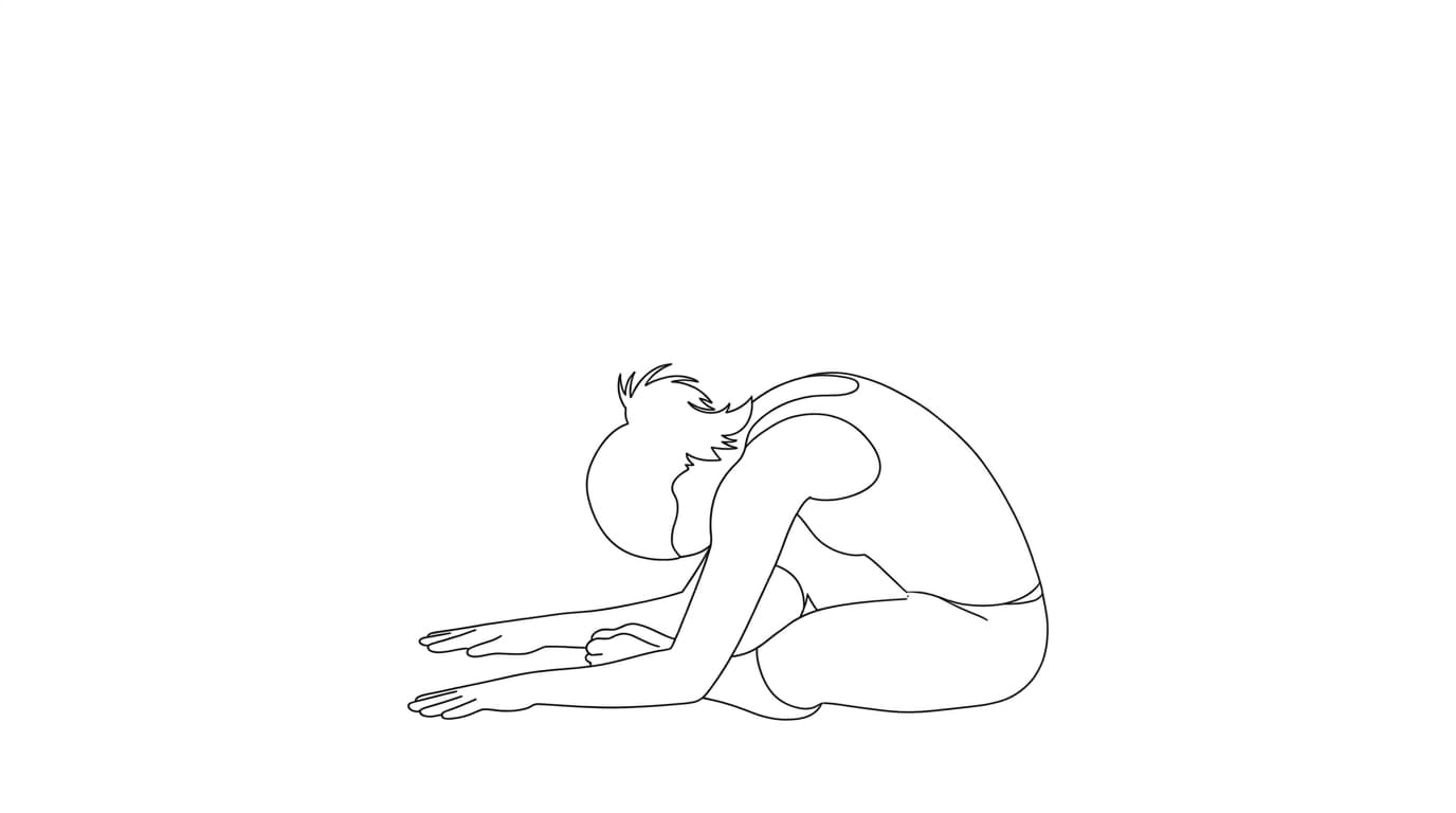Line-art illustration of Butterfly Pose