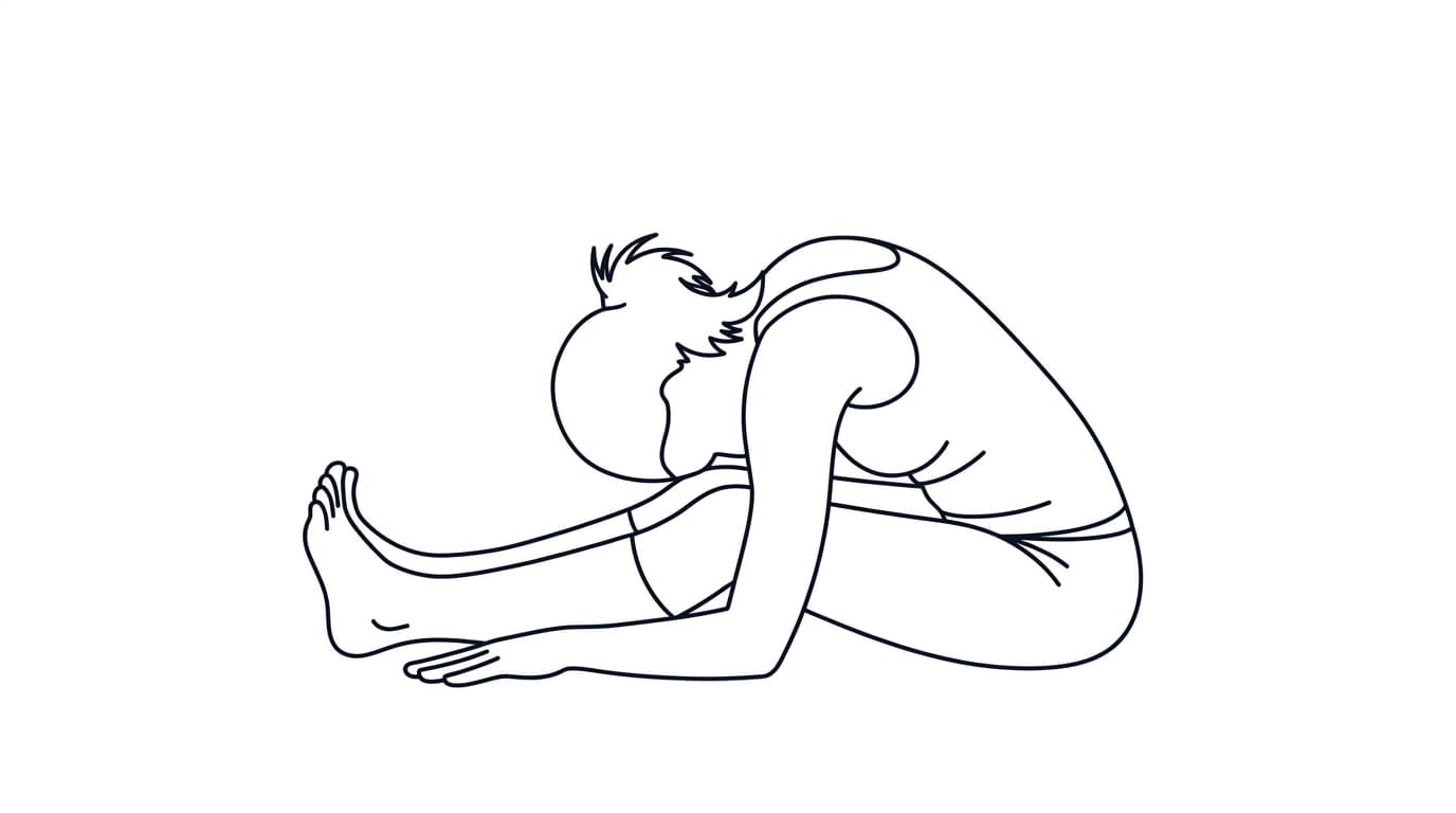 Line-art illustration of Caterpillar Pose