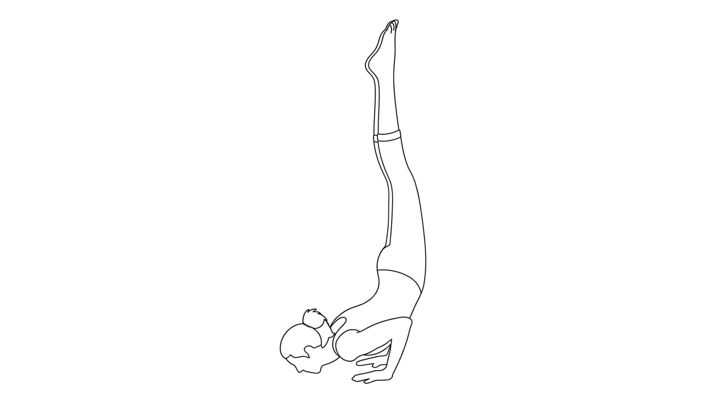 Line-art illustration of Chin Stand (Ganda Bherundasana)