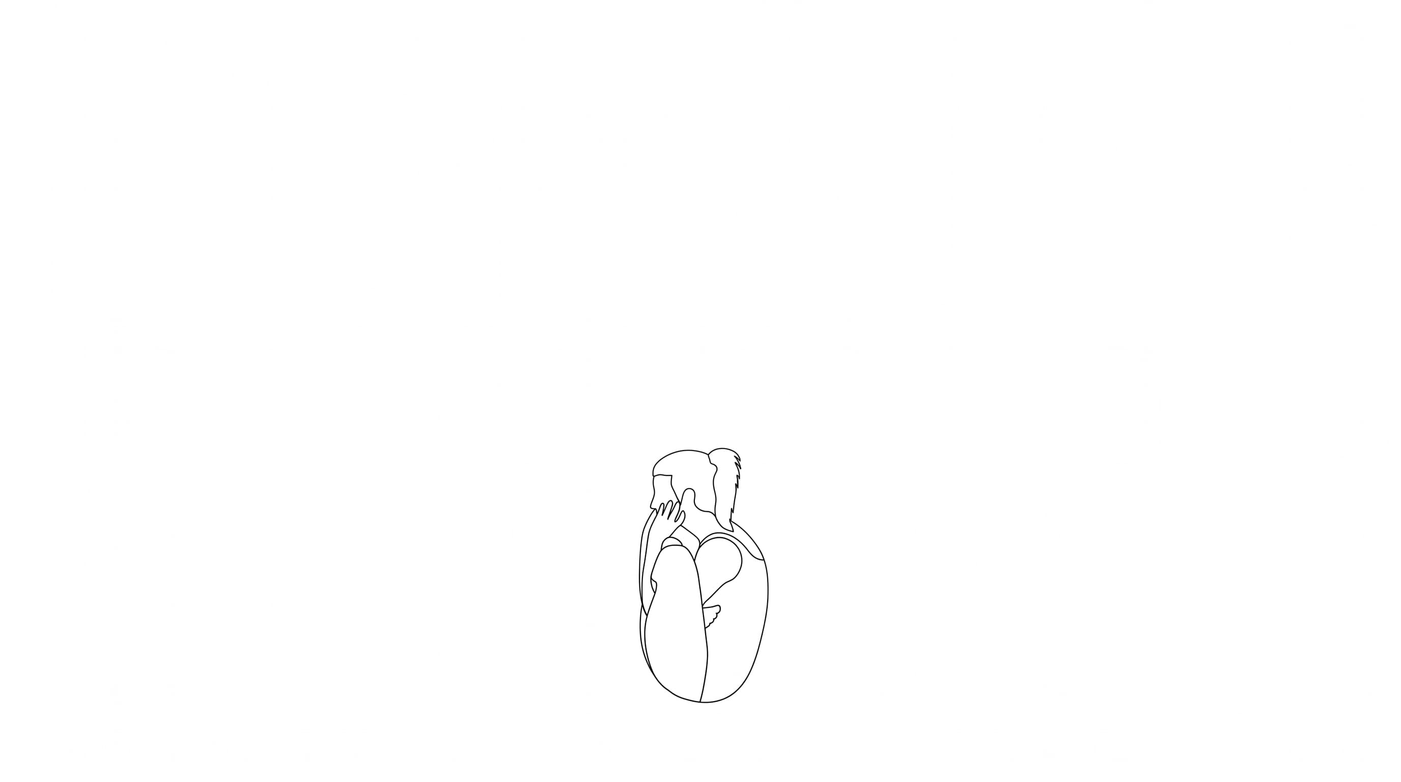 Line-art illustration of Embryo in Womb (Garbha Pindasana)