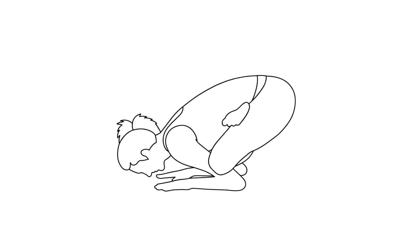 Line-art illustration of Himalayan Duck (Karandavasana)