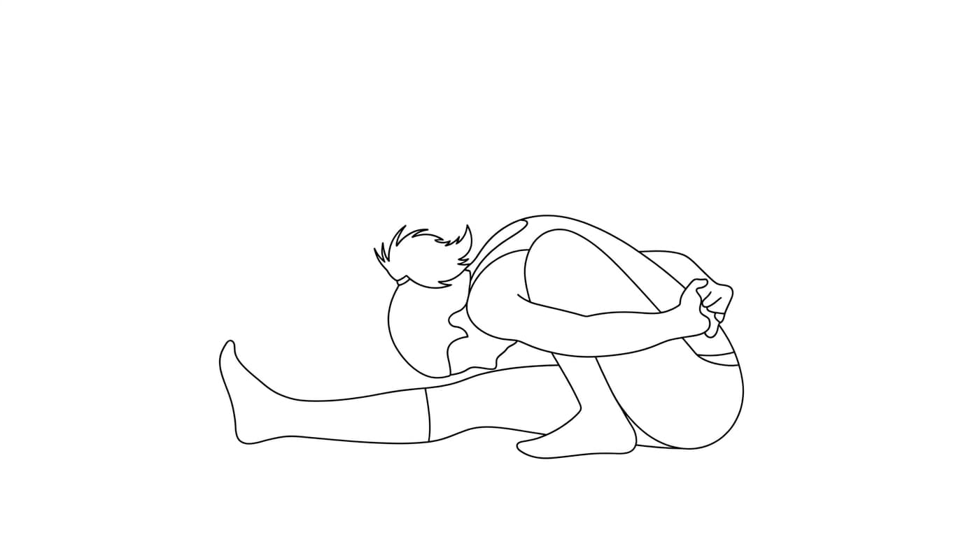 Line-art illustration of Sage Marichi's I (Marichyasana A)