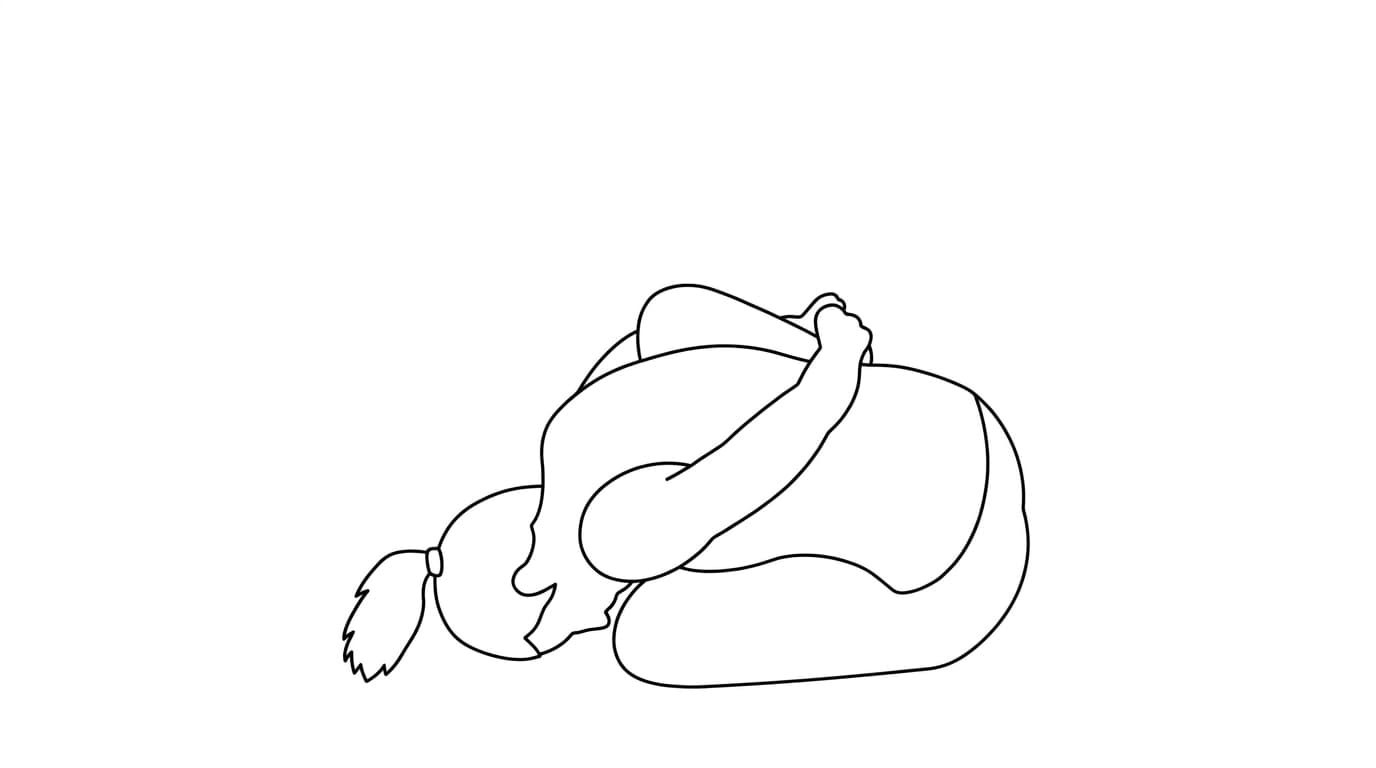 Line-art illustration of Sage Marichi's II (Marichyasana B)