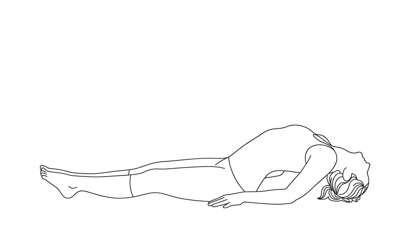 Line-art illustration of Fish Pose (Matsyasana)