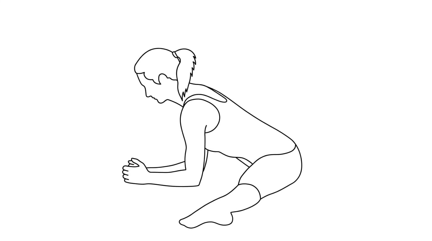 Line-art illustration of Wide Splits (Samakonasana)