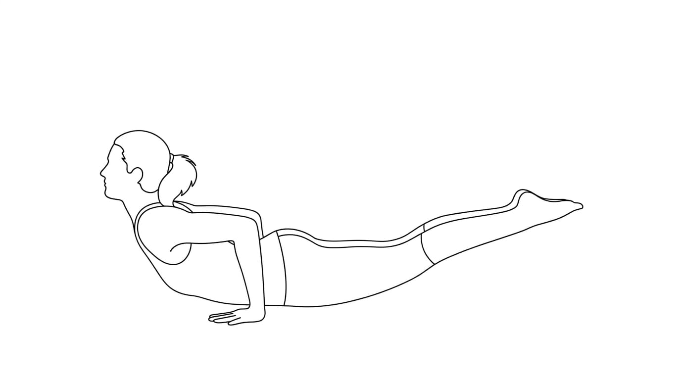 Line-art illustration of Locust II (Shalabhasana B)