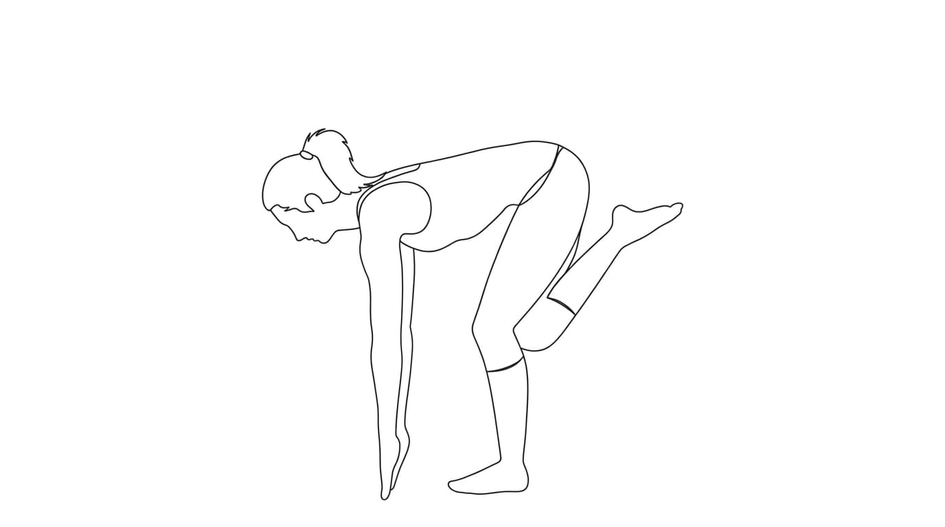 Line-art illustration of Shiva Squat