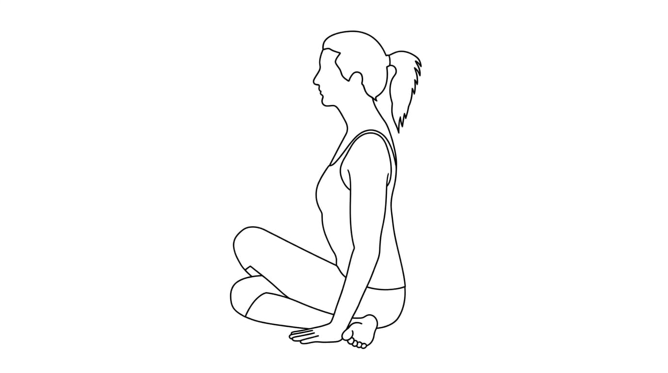 Line-art illustration of Shoelace Pose