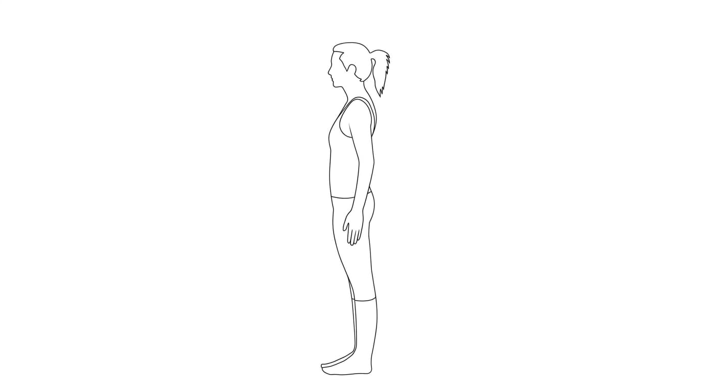 Line-art illustration of Mountain Pose (Tadasana)