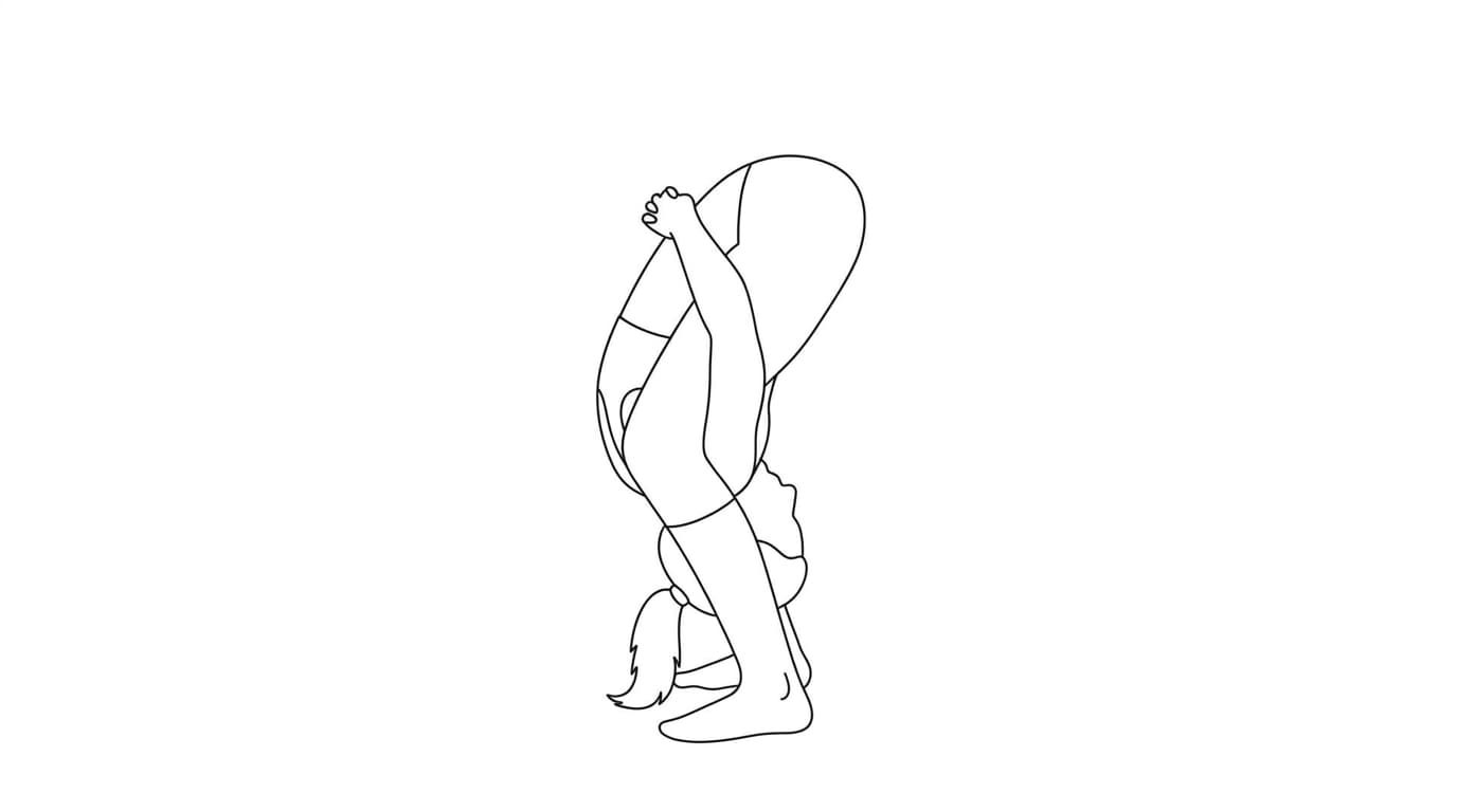 Line-art illustration of Firefly II (Tittibhasana B)