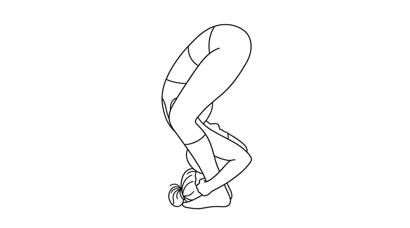 Line-art illustration of Firefly III (Tittibhasana C)