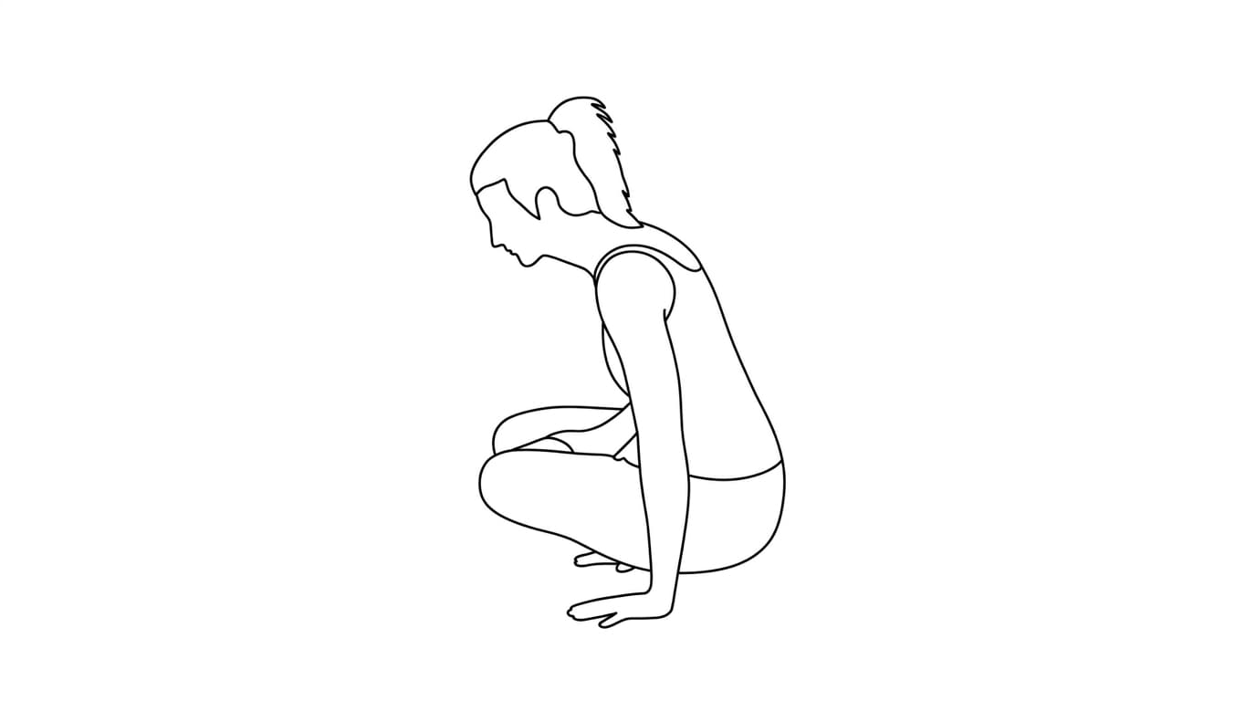 Line-art illustration of Scale Pose (Tolasana)