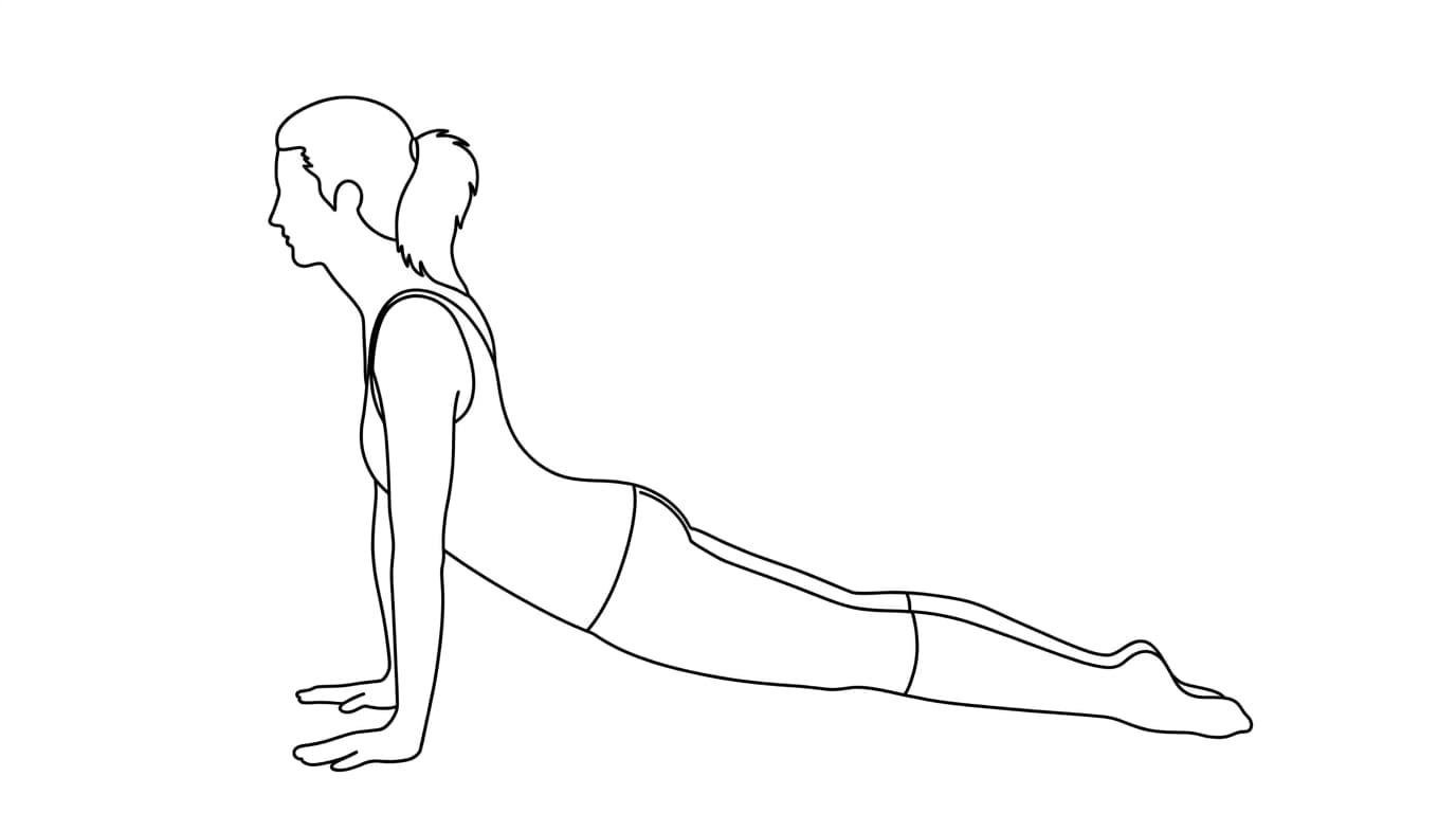 Line-art illustration of Upward-Facing Dog (Urdhva Mukha Shvanasana)